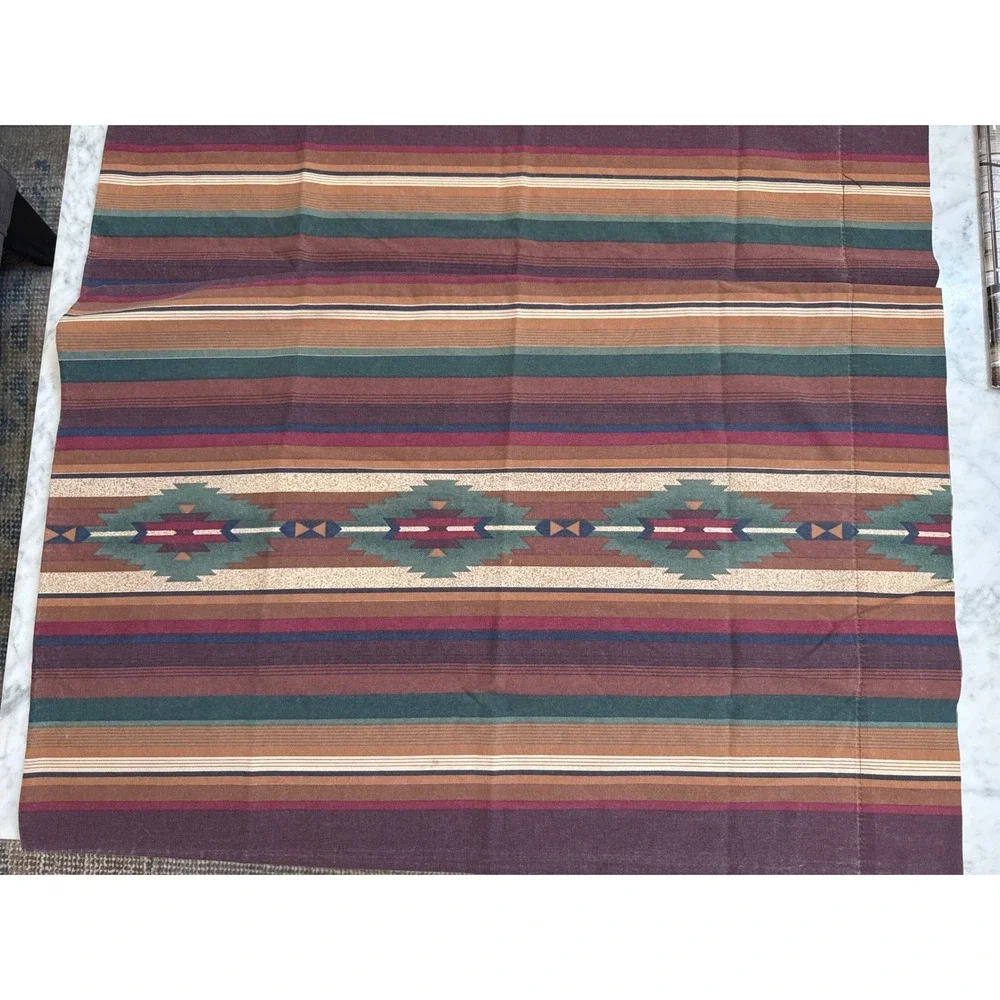 Vintage Dan River Southwestern Striped Pillowcase Set Standard Made in USA 2pc